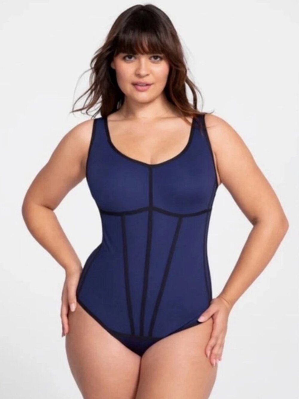 NWT Honeylove Boldness Boned Bodysuit In Explorer Blue Size XL
